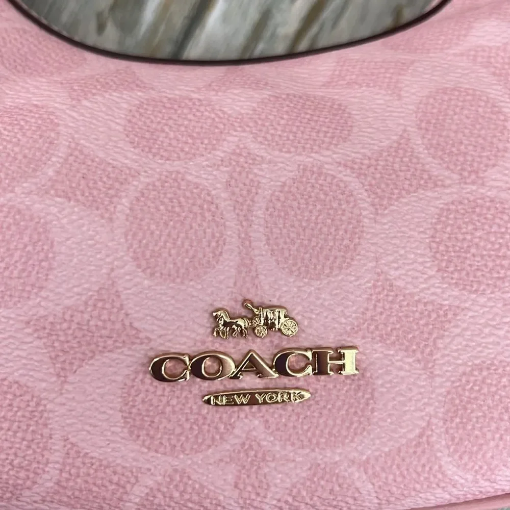 Coach Carmen Mini Crossbody Bag In Signature Canvas Powder Pink Purse